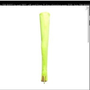 Lime green thigh high boots (Steve madden)